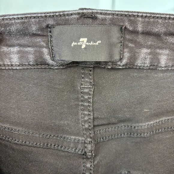 7 FOR ALL MANKIND B(air) High Waist Ankle Skinny Womens 31 Black Stretch - Picture 10 of 10